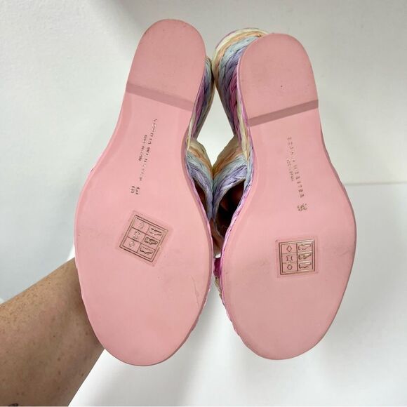 Sophia Webster Ines Woven Wedge Mid Espadrille Mule Slide Sandals 38 7.5 - Picture 7 of 7